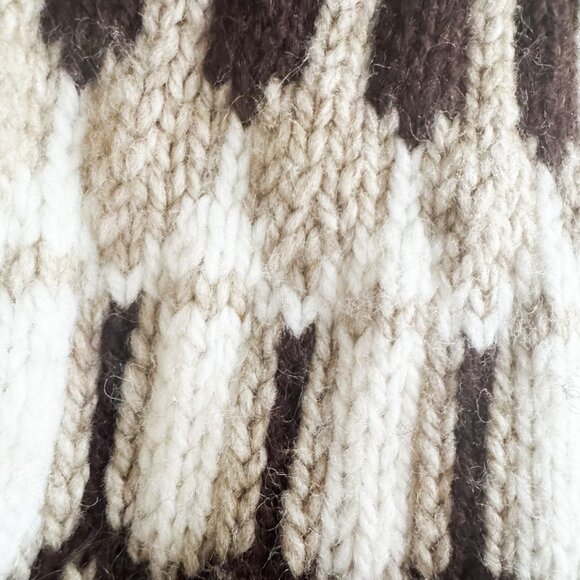 Vintage Handmade Brown Bronze Fairisle Wool Pullover Sweater M - Picture 6 of 6